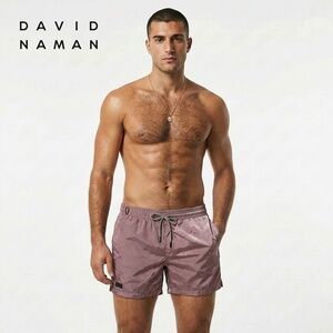 David Naman - Luxury Italian Designer - Men's Dusty Pink Swim Trunks (XL)